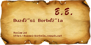 Buzási Borbála névjegykártya